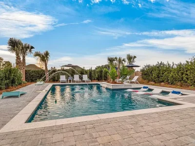 Beautiful Pool with Tanning Ledge and Waterfall